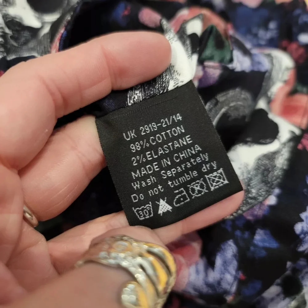 Hot Topic Hell Bunny floral skull cutout skater Rockabilly tank dress S - Picture 8 of 8